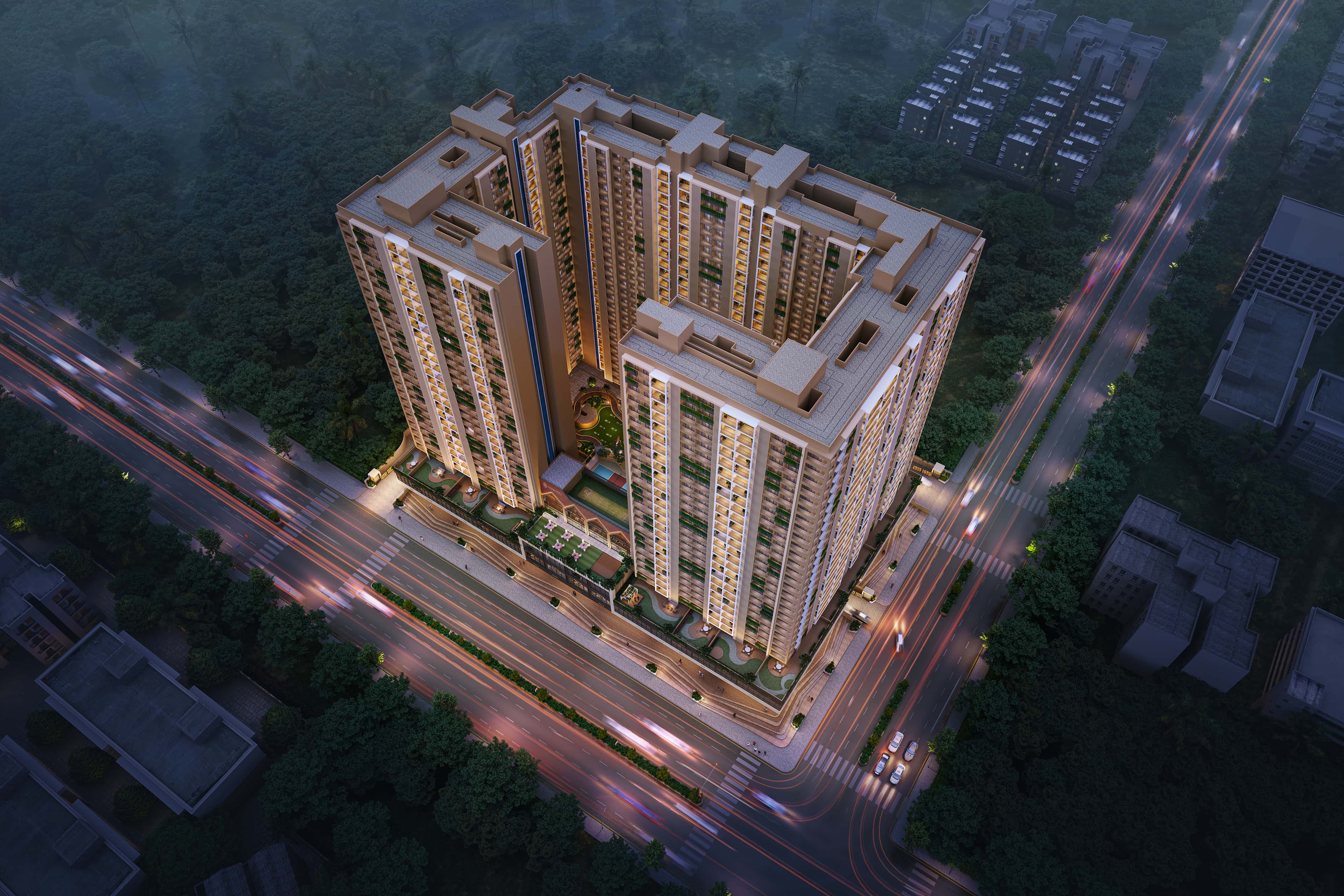 Nakshatra Reserve — Aerial View Night