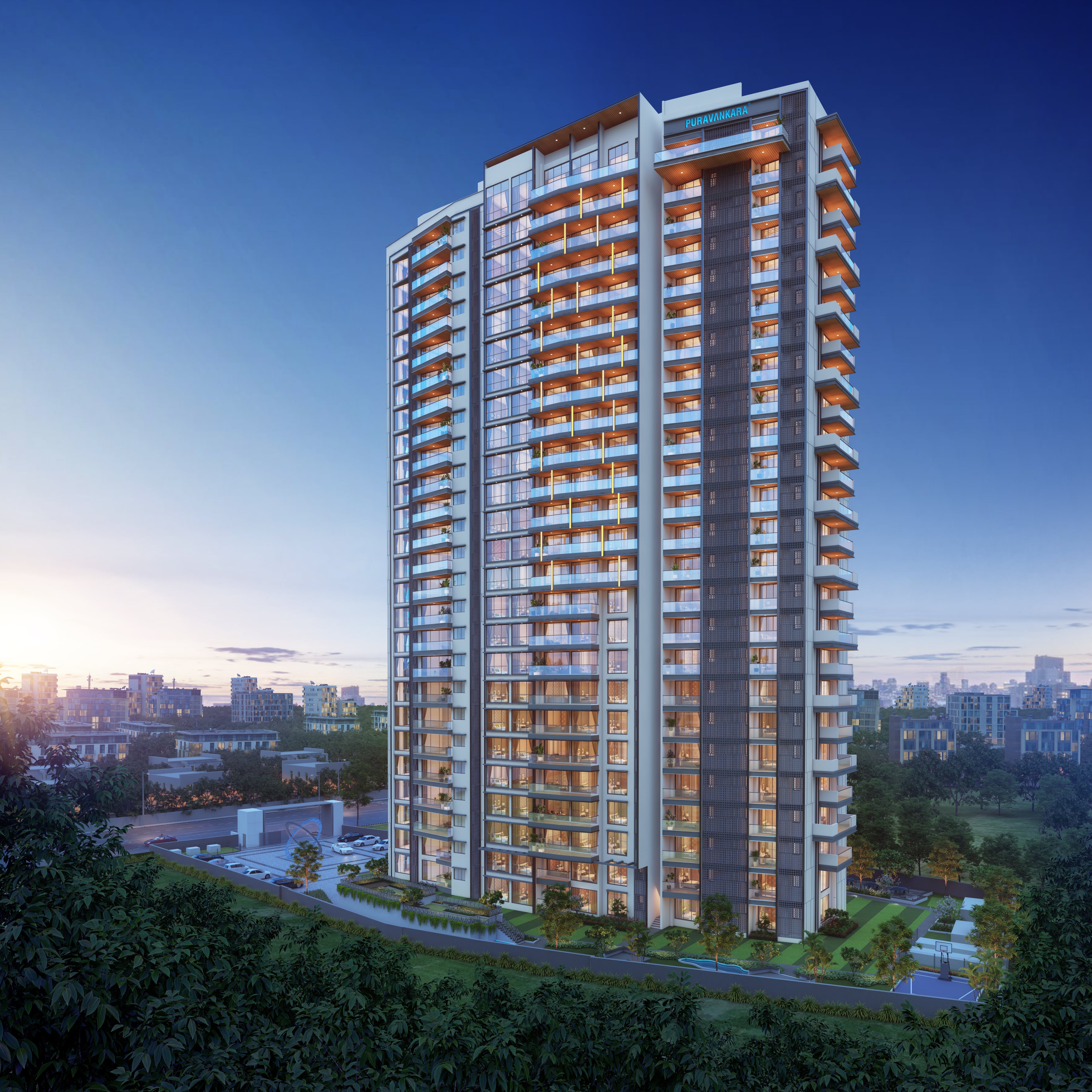 Purva Orient Grand — Building Right Side View