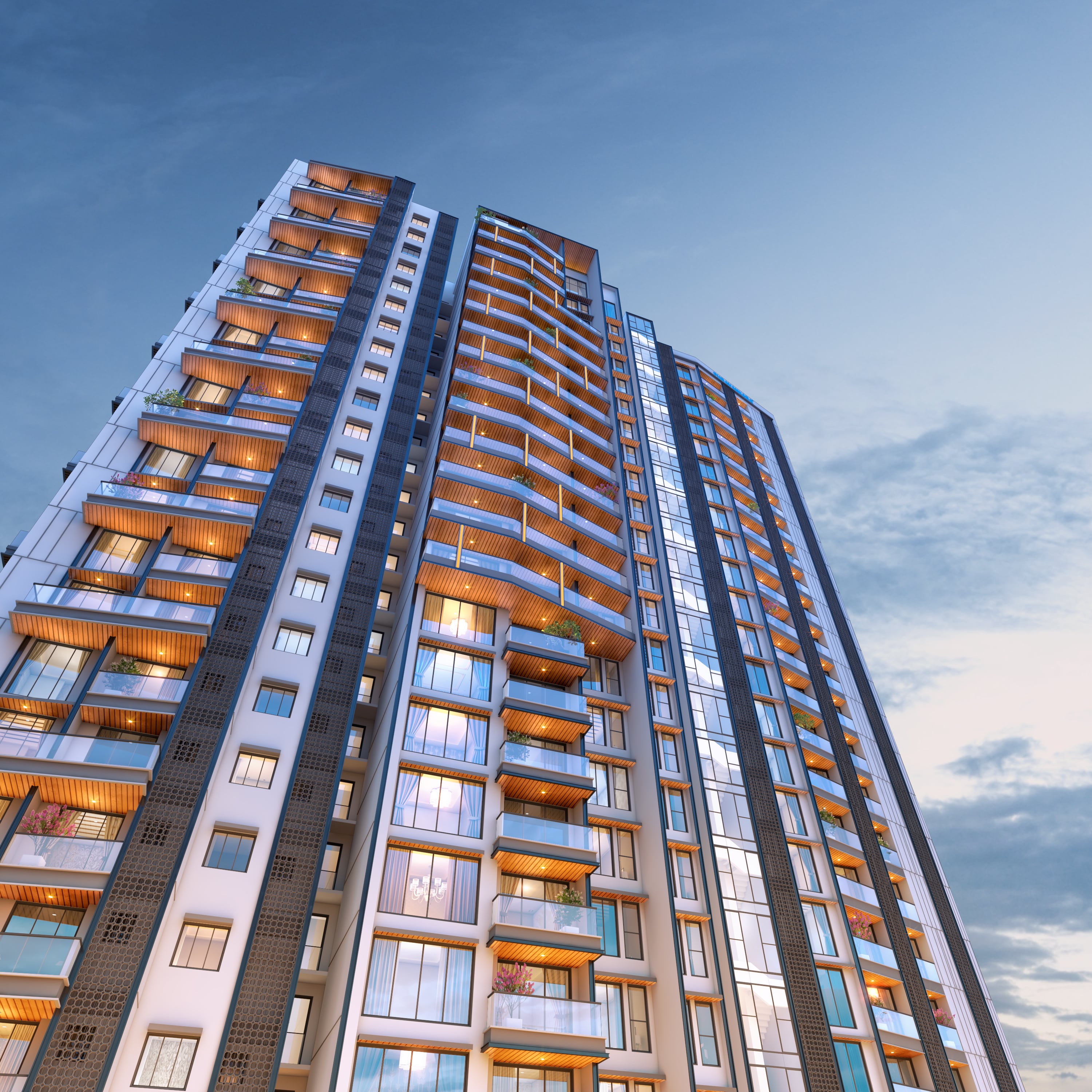 Purva Orient Grand — Building down to top