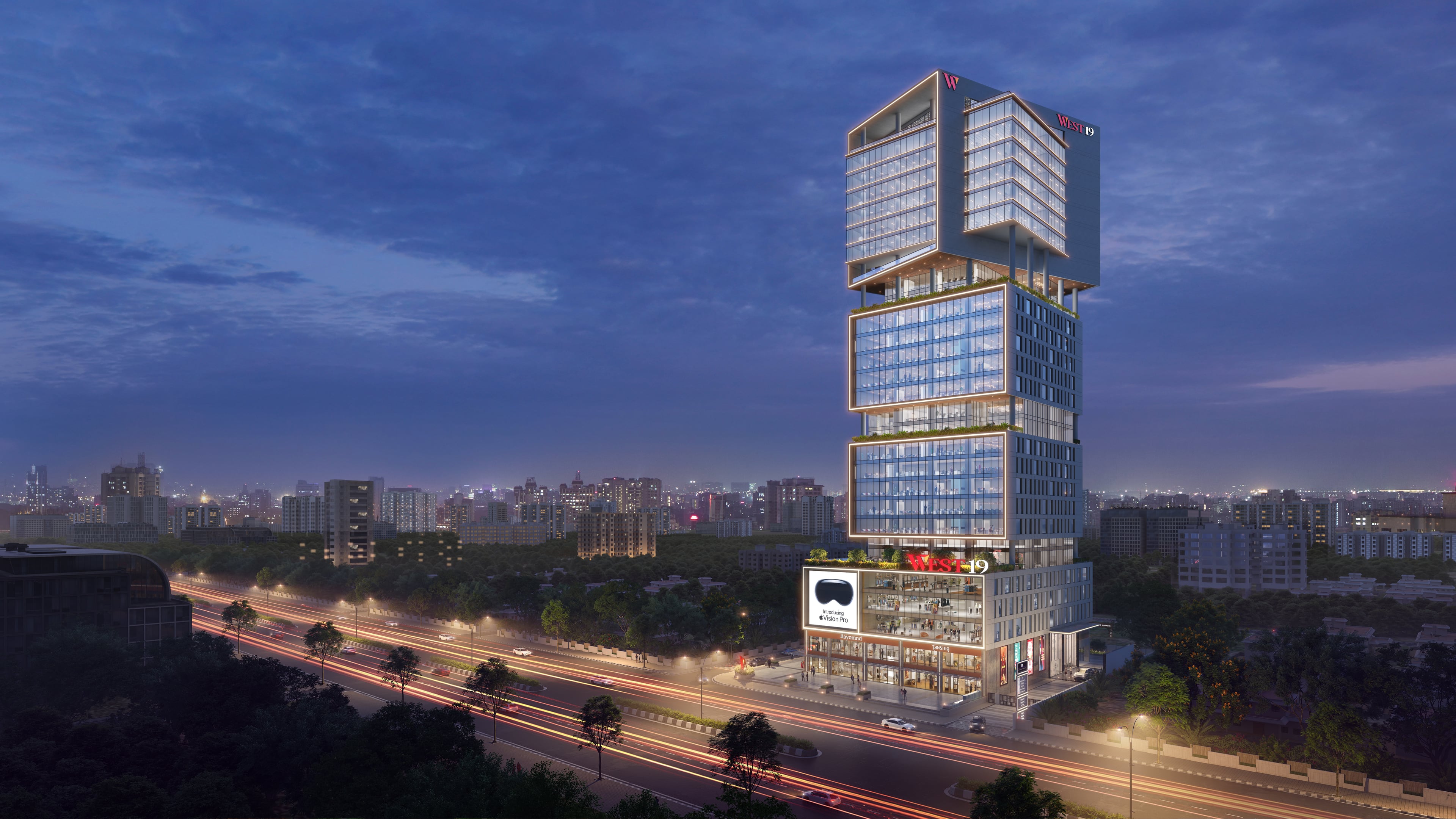 West 19 Commercial — Long Aerial View