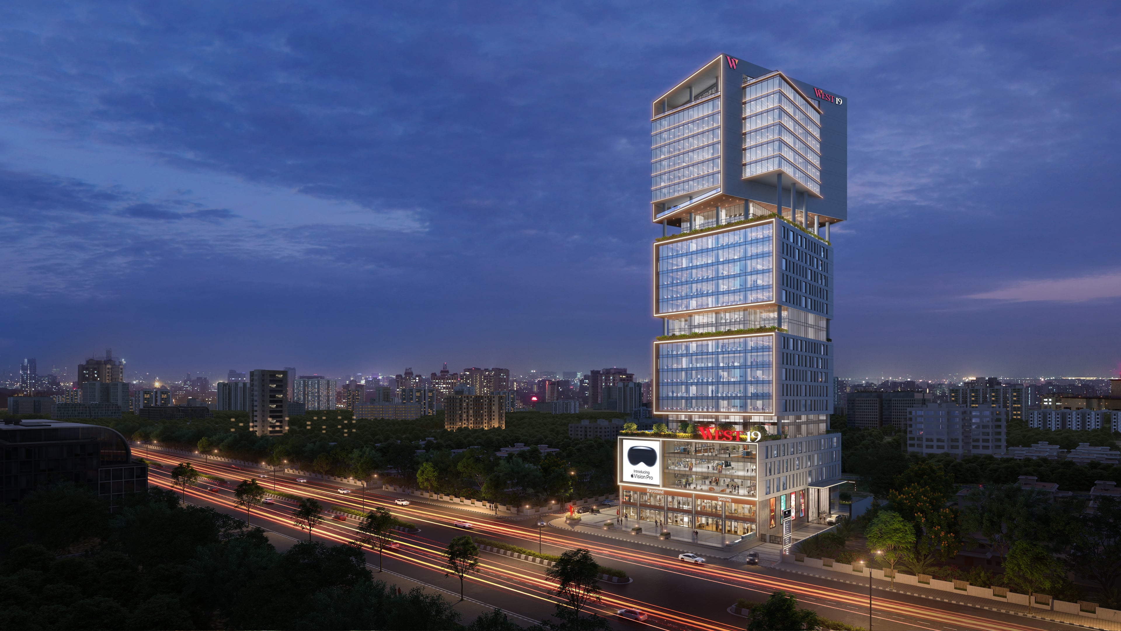 West 19 Commercial — Long Aerial View 01