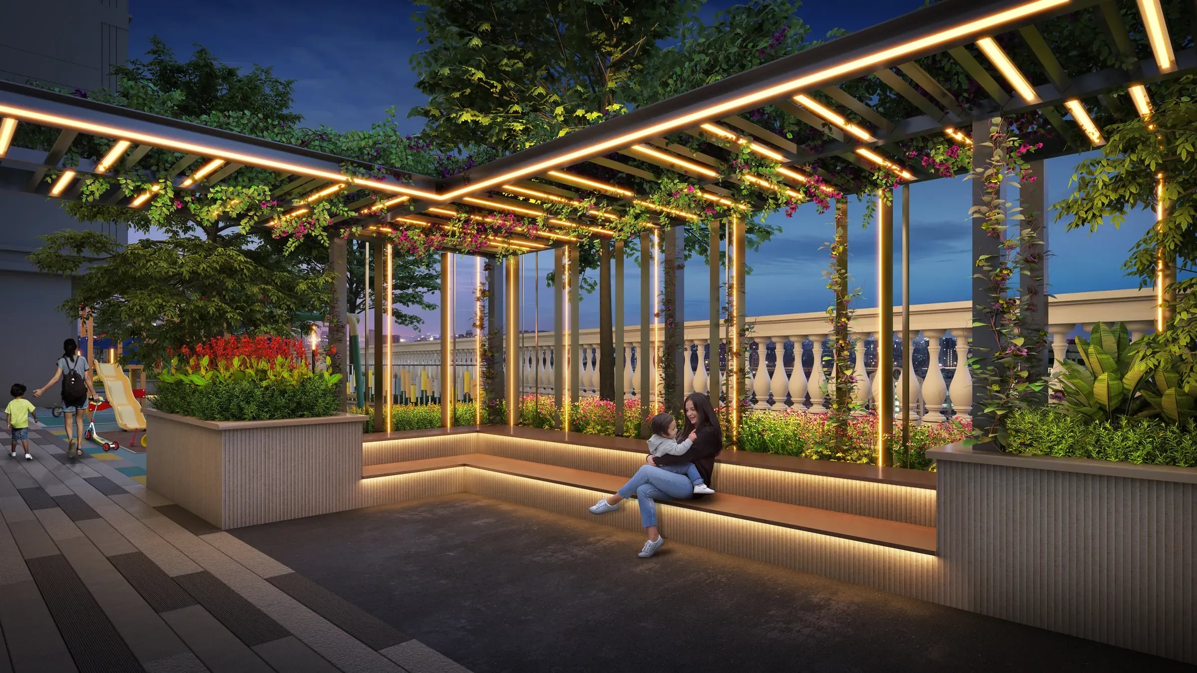 Debonair Classic — Pergola Seating View