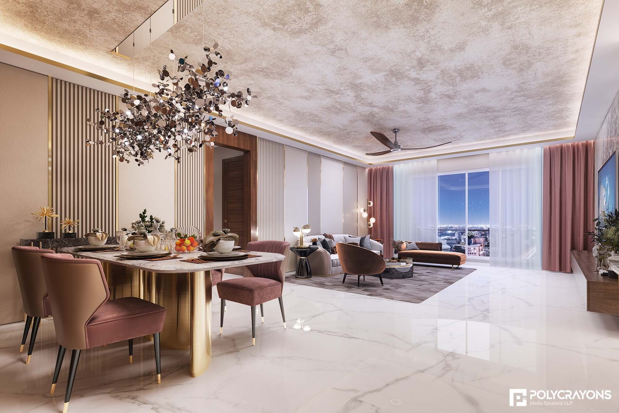 3BHK · Living · Morning Light